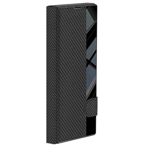 TRIPLE RIVER�EFor Galaxy Z Fold8 �P�[�X �J�o�[ �܂肽���݌^ �蒠�^PU���U�[�P�[�X �J�[�{���� �����K���X�t�B�����t�� �X�^���h�@�\ �V���v�� �ی�P�[�X(�u���b�NB(�J�[�{����))