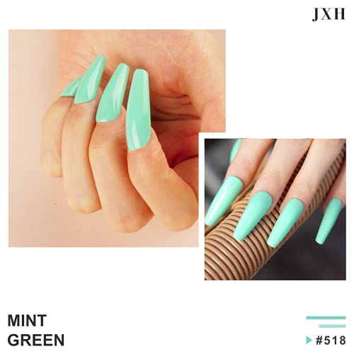 Jxh Pastel Green Gel Nail Polish, 15Ml Mint Green Macaron Soak Off Gel Nail Polish, Nail Gel Polish Colors, Professional Uv Led Nail Art Manicure For Salon Designs And Home Diy Use 0.5 Oz #TOP2