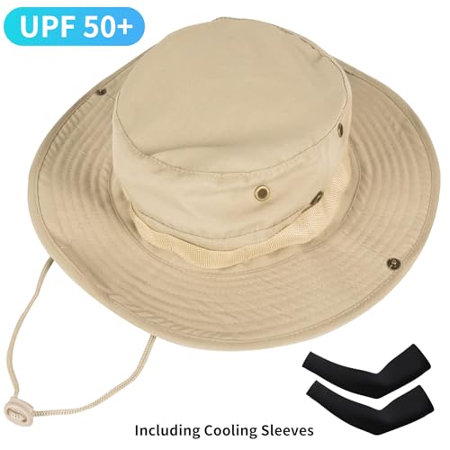 Image of Sun Hats for Men Women Bucket Hat UPF 50+ Boonie Hat Foldable UV Protection Hiking Beach Fishing Summer Safari