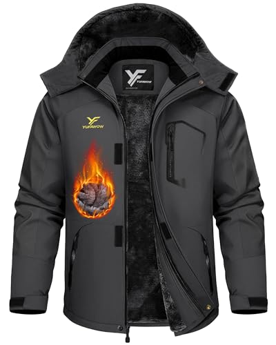 Image of Yufawow Men's Ski Jacket Waterproof Warm Snowboard Jacket Insulated Winter Coat for Outdoor Cold Weather Sports Work