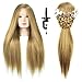 Friseur-Trainingskopf von WanSi Cosmetology, Haarlänge 66 cm, zum Üben von Flechten, Styling, mit Klemmen