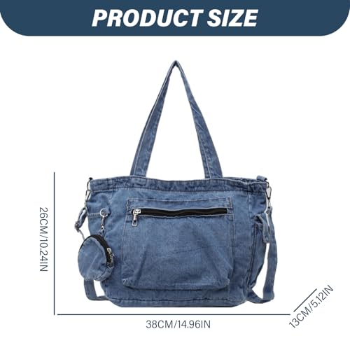 Bolso Denim para Mujer Casual de Gran Capacidad miniatura 3