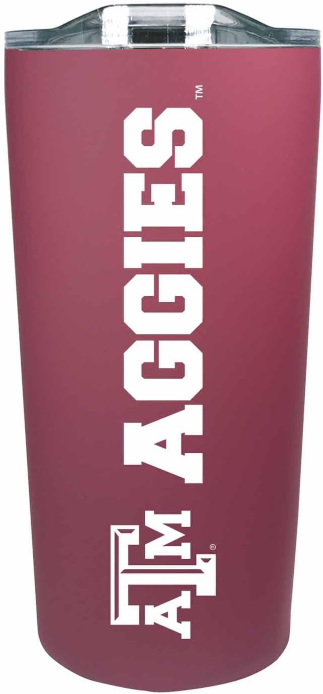 Campus Colors NCAA Stainless Steel Tumbler perfect for Gameday - 18 oz - Double Walled - Keeps Drinks Perfectly Insulated (Texas A&M Aggies - Maroon)