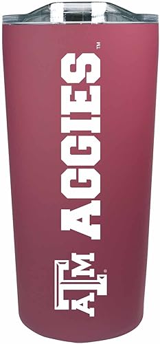Campus Colors NCAA - Vaso aislado de acero inoxidable de doble pared, con tapa deslizante (Texas A&M Aggies, granate, 18 onzas)