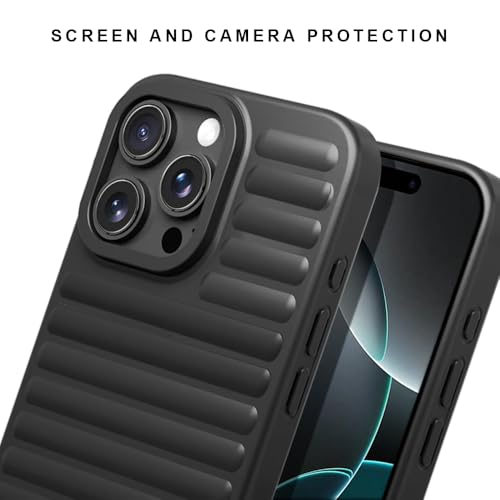 Image of KARWAN Back Case Cover for iPhone 14 Pro Max [Military Grade Protection] Hard & Soft Bumper Anti-Scratch Protective Shockproof Cover for iPhone 14 Pro Max - Black
