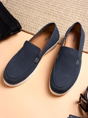 Image of Cantabil Casual Loafers Shoes for Men l Lightweight & Comfortable with Cushioned Insole PU Upper TPR Sole Lace-Up on Closure (P MFTW00139)