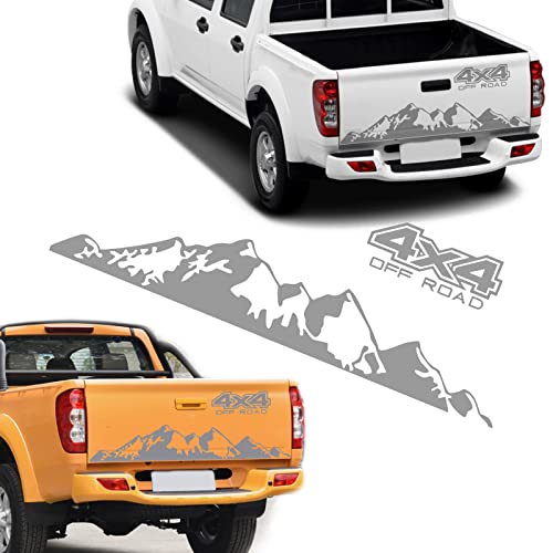 Sunbreath Truck Tailgate Decal Sticker Car Body Sticker 4X4 Mountains Graphic Vinyl Stripe Decoration Accessories Sticker For Pickup Off-Road L012 Gray #TOP5