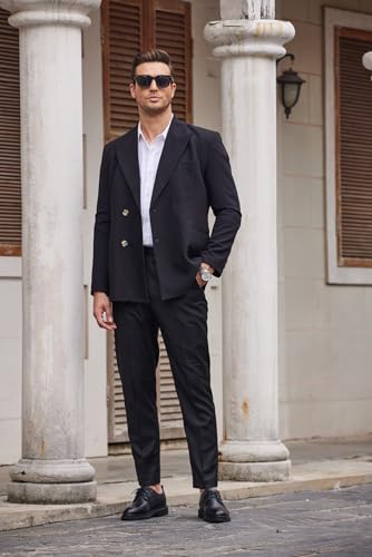 COOFANDY Men's Classic Fit Flat Front Dress Pants No Iron Premium Casual Pants Expandable Waist Suit Pants3