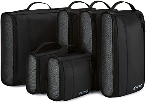 BAGSMART Keep Shape Packing Cubes for Travel, 6 Set Travel Cubes for Packing, Lightweight Suitcase Organizer Bags Set for Travel Essentials