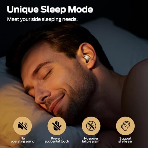 Image of Monster Sleep Ear100 Ear Buds, Sleep Earbuds with Stereo Sound, Design for Side Sleeper, 32H Playtime, Bluetooth 6.0, ENC Noise Cancelling, IPX7 Watee