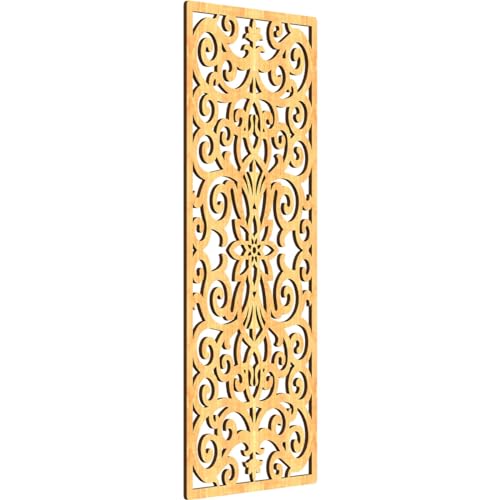 Image of Buel Decorative Pierced Fretwork Wood Wall Panels, 15 3 /8 inchW x 39 3 /8 inchH x 1 /4 inchT, Cherry