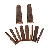 ORFOFE Legna da Ardere Finta 10 Pezzi, Tronchi Decorativi in Legno Naturale Marrone, 22 cm, Ceppi Rustici per Caminetto e Display Interno