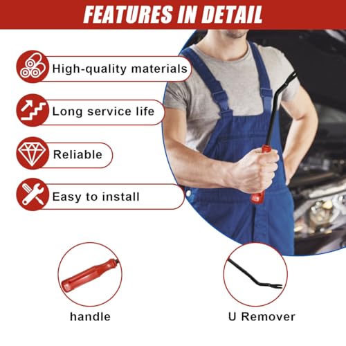 45PCS Car Engine Under Cover Splash Shield Guard Body Bolts Screws, Automotive U-Nuts Kit with Tool, Universal Push Retainer Fastener Rivet Clips for Most Vehicles Bumpers Fenders Liner - Thumbnail 3