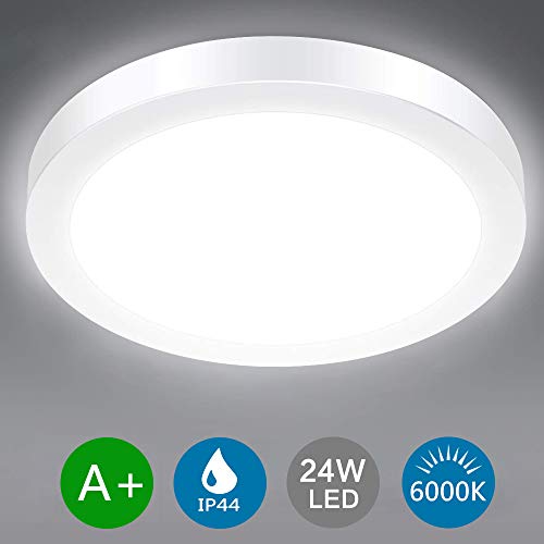 Preisvergleich Produktbild W-LITE Deckenleuchte 24W, LED Panel Einbauleuchte, Kaltweiß Downlight, Deckenlampe Rund für Wohnzimmer, Schlafzimmer, Kinderzimmer, Küche, Flur