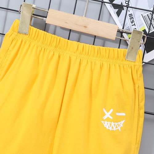 Image of Kids Boys Summer 2PCS Outfits Sleeveless Hooded Loose Casual Top Shirt and Elastic High Waist Sports Short Pant Set