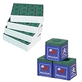 Kmise Professional Pool Cue Chalk, 12 Cubs / 48 Cubs, with Storage Box, Fine Powder, 4 Colors, Billiard Cue Chalk Suitable for Each Cue Tip Size (Cyan, 48 Pack)