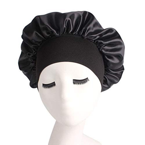 Mify Bonnet de sommeil en satin de soie pour femme, bonnet de nuit doux couvrant toute la tête, bonnet de soin des cheveux Cover