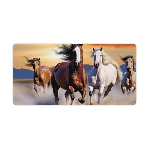 Anceky Gaming-Mauspad mit rennenden Pferden, erweitertes Mauspad, rutschfeste Gummibasis, Mäusepads, Tischmatten für Büro, Spiele und Zuhause, 30 x 60 cm