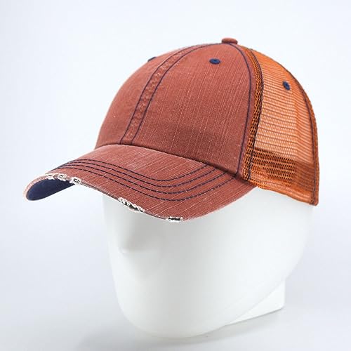 Image of The Vintage Year Distressed Cotton Unstructured Soft Mesh Breathable Adjustable Dirty Wash Dad Hat Trucker Baseball Cap