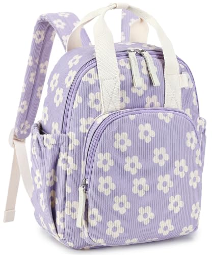 Bluboon Toddler Backpack for Girls Boys 2-4 Cute 12" Preschool Kindergarten Backpacks Kids Daycare Bags School Travel (Flower-purple, Age 2-4 (12" H not Fit A4 Folder))