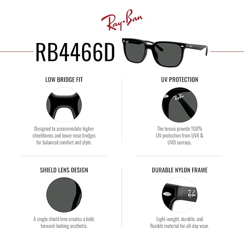 Ray-Ban RB4466D Sunglasses, Black/Dark Grey, 47 mm - image 5