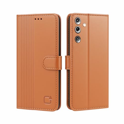 Image of AIBEX Shock Proof Flip Compatible for Samsung Galaxy M36 5G / Samsung Galaxy F36 5G Flip Cover Leather Finish | Inside TPU with Card Pockets | Wallet Stand | Complete Protection Flip Case - Brown