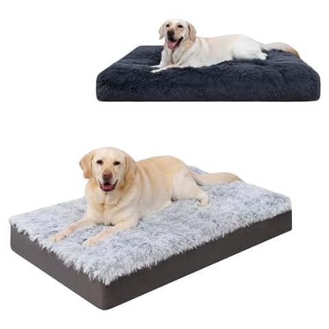 35in Fluffy Dog Bed Dark Grey and 35in Fluffy Dog Bed Grey Cover