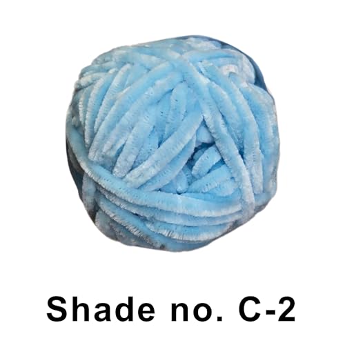Image of VCR Light Sky Caramel Yarn, 100 Grams Hank, 115 Meters Length, Premium Polyester Ball for Crochet and Knitting, Soft Crosia Threads, Pack of 1 Yarn, Suitable for DIY Crafts