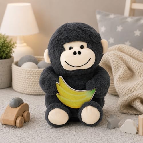 Image of Soft Grey Monkey Plush Toy 30CM | Cute Stuffed Soft Toy for Kids, Babies & Toddlers | Hug-Friendly Stuffed Animal, Soft & Washable Teddy Monkey