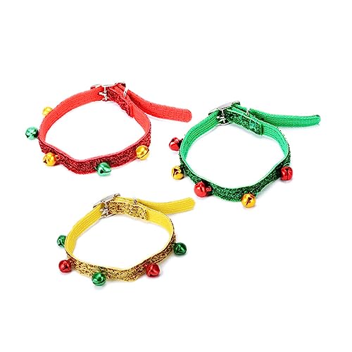 Hohopeti Dog Christmas Collar Bells Pet Necklace Adjustable Collar Neclace for Pets Fashionable Pet Dog Collar for Sports Random Color