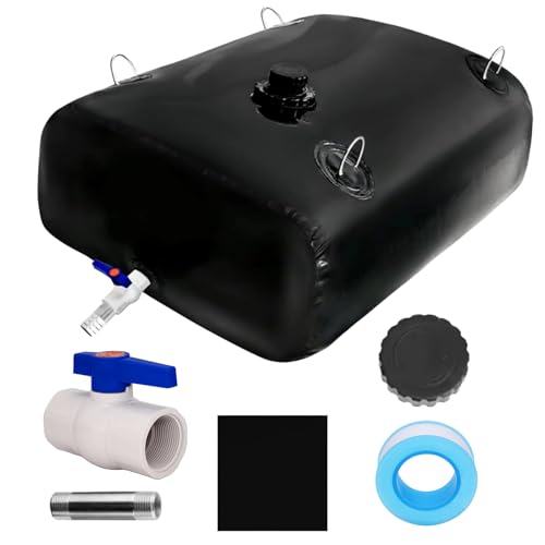 Image of Water Storage Bladder, 100Gal /400 L RV Water Tank, Portable Large Capacity Water Bag, Thickened 0.9 mm Heavy Duty Foldable Reservoir for Camping Garden Outdoor RV Emergency Water