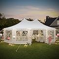 EROMMY 29x23ft Party Tent, White Wedding Tent, Dodecagonal Heavy Duty Canopy with Removable Sidewalls, 10 Church Windows and 2 Pull-Back Doors, Outdoor Gazebo Pavilion Shelter Tent for Party, Event