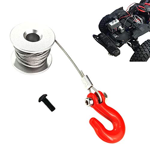 25T Servo Winch Drum Trailer Hook Hitch for 1/10 Traxxas TRX4 Axial SCX10 RC4WD D90 D110