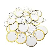 KAKAMINA 180 Pieces Metal Rim Tags Key Tags Round Paper Tags with Metal Rings for Car Keys and Door Keys, Gold