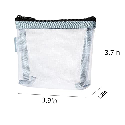 Tavbagvsk 2Pcs Mini Makeup Bag,Zipper Mesh Makeup Bags,Pocket Cosmetic Bag,Portable Small Make Up Bags For Women,Travel Cosmetic Bag Small Makeup Pouch,Mini Storage Bag For Coin,Lipstick,Jewelry #TOP1