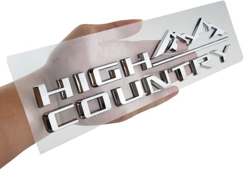 Image of 3X 2019-2026 Tahoe Compatible with Silverado High Country Tailgate Letter Logo Emblem 3D Badge Namaplate Replacement for High Country (Chrome Silver)