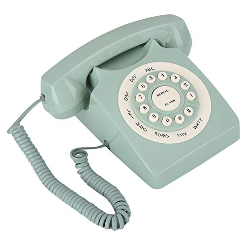 EBTOOLS Teléfono Retro,Teléfono Fijo Retro de Pared con pulsación de Botones,teléfono Europeo con Cable con Botones Grandes para el hogar, Escritorio, decoración de Oficina, Regalo