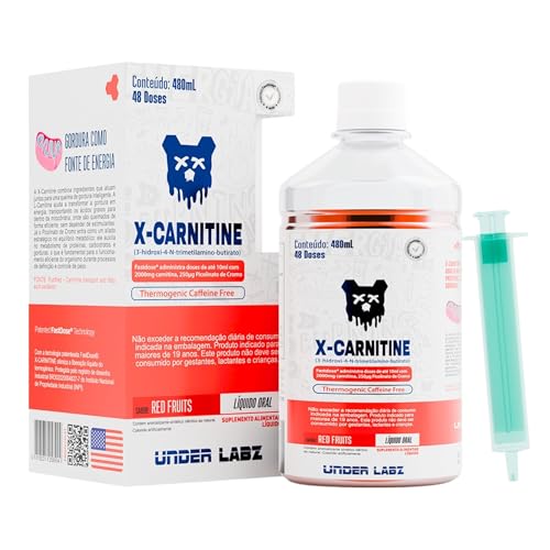 X-Carnitine Lipo Drive | Under Labz | Linha Essentials (480ml) – 48 doses | L-Carnitina Líquida, Energia e Foco Metabólico – Suplemento para Definição e Performance Diária (480ml (48doses), Red Fruits)