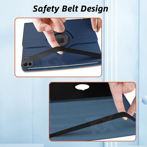 Image of TGK Rotating Case for iPad Pro 11 Inch M5 2025 /M4 2024 Model A3357 /A3358 /A3359 /A2836 /A2837 /A3006, Cover for 6th /5th Gen iPad Pro 11 inch (Dark Blue)