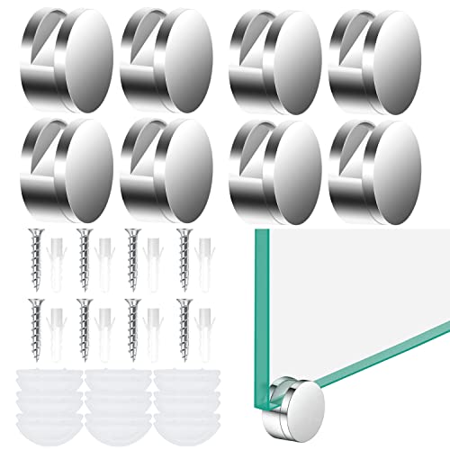 SUPRTOY Miroir Clips,8 Sets Bains Pince de Verre,Fixation Miroir Supports,Fixations De Miroir,Pour La Fixation Des Miroirs En Verre 7021 Cover