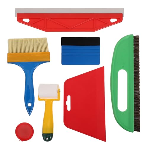 AKOOSY 7 Piezas Kit Herramientas para Película de Ventana Plástico Suave Espátulas para Vinilo Automotriz Aplicador para Tinte de Coche y Limpieza Baño y Ducha