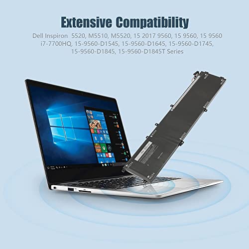 Batterie Dell Precision 5520 6GTPY 97Wh remplacement ordinateur portable