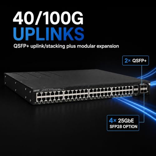 Image of Ruckus ICX7550-48ZP Managed Switch, 36x 2.5G Multigigabit PoE++ + 12x 1 /2.5 /5 /10G Multigigabit PoE++, 2x 40 /100GbE QSFP+ + Modular Expansion Slot Uplinks, up to 1900W Power Budget - ICX7550-48ZP