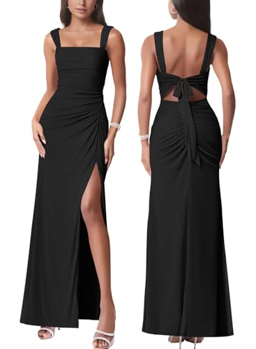 makemechic women's sleeveless split ruched halter party cocktail long dress Amazon.com: MakeMeChic Women's Sexy Tie Backless High Slit Formal Cocktail Dress Cami Maxi Party Dress Black XS : Clothing, Shoes & Jewelry