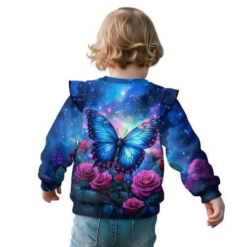 Long Sleeve Shirt for Baby Toddler Girls Ruffle Tee Tops Size 12M-8Y4