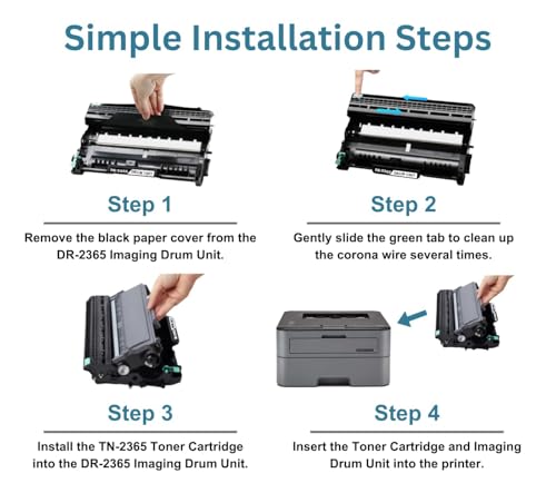 Image of DR-2365 Drum Unit & Toner Tartridge Compatible for HL-L2321D, L2361DN, L2366DW, L2320d, DCP-L2541DW, L2520D MFC-L2701D, L2701DW Printers