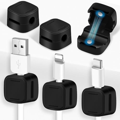 6 Pack Clips Câble Organisateur De Câbles Magnétique Auto-adhésif Support De
