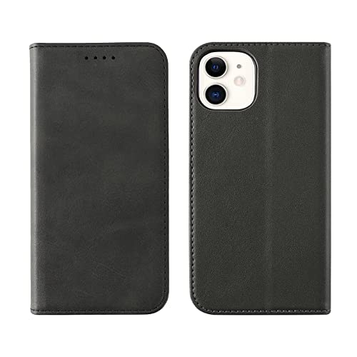 HanaRo iPhone12 用 iPhone12Pro 用 ケース スマホケース magsafe対応 手帳型 アイフォンケース マグネット カード収納 ブラック