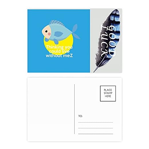 Engelska klassiska känslomässiga texter Miss Lucky Feather vykortsset tackkort postsida 20 st