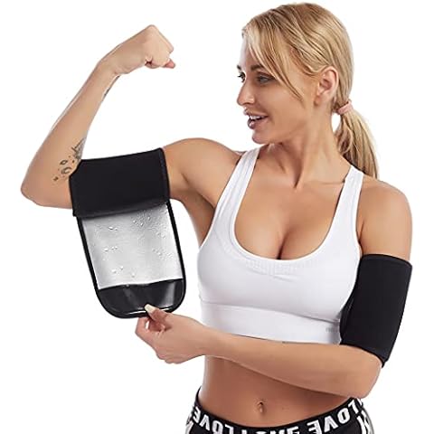 Bakerdani Arm Trimmers for Women & Men Sauna Sweat Arm Shaper Bands Compression Sweat Bands for Sports Workout(a Pair) Cover
